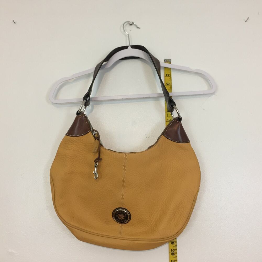 Y2K Vintage Dooney Bourke Leather Hobo Shoulder Handbag Mustard Crescent
